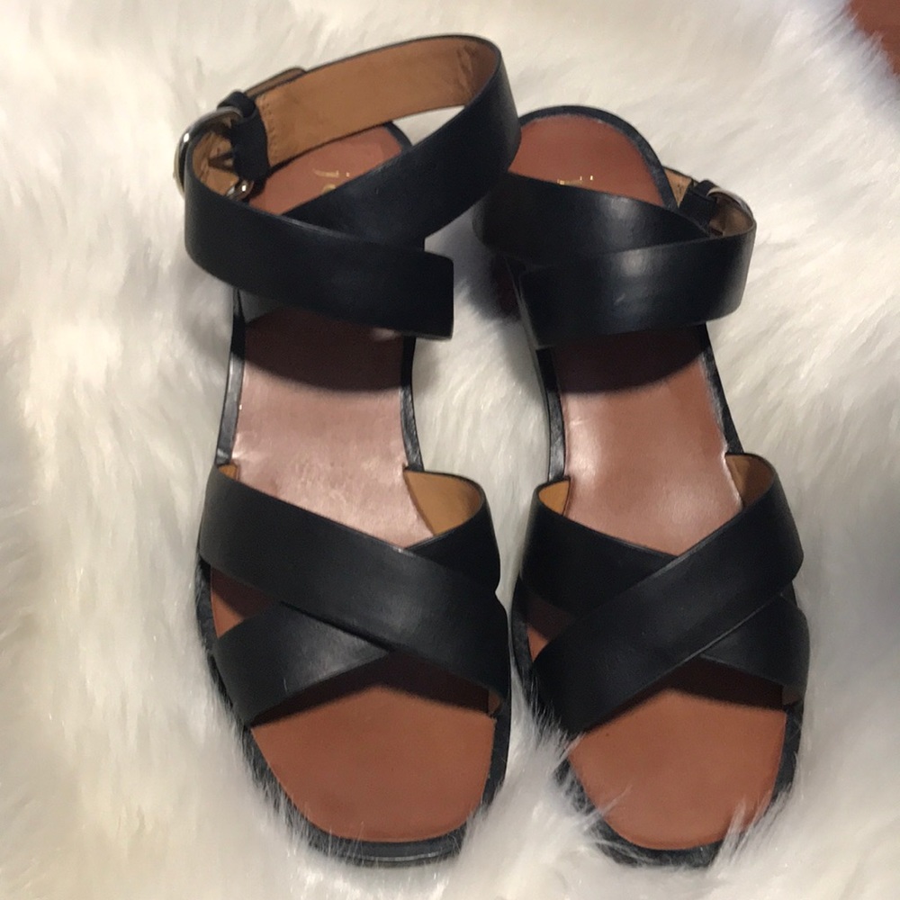 Joie Block Heel Black Red  Sandels